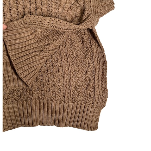 MyStyle Loft Tan Short-Sleeved High Low Sweater V-Neck Women's Size XL NWT - Picture 4 of 6